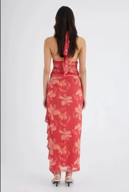 Benni Penelope Halter Maxi Dress Hibiscus Floral Size 6 for rent on The Volte - image 3