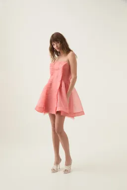 Aje Astrid Strapless Mini Dress Washed Coral Size AU 6  for rent on The Volte - image 3