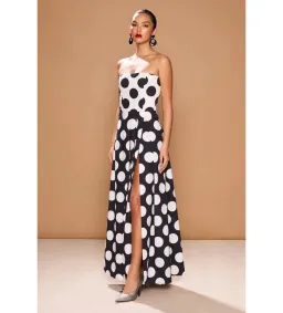 Sonya Moda Sonja Milano Polka Dot Dress Maxi Black Size AU 12 for rent on The Volte - image 2