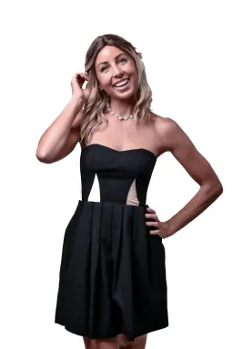 Bardot Strapless A-line Mini Dress Black/Beige Size 6 for rent on The Volte - image 3