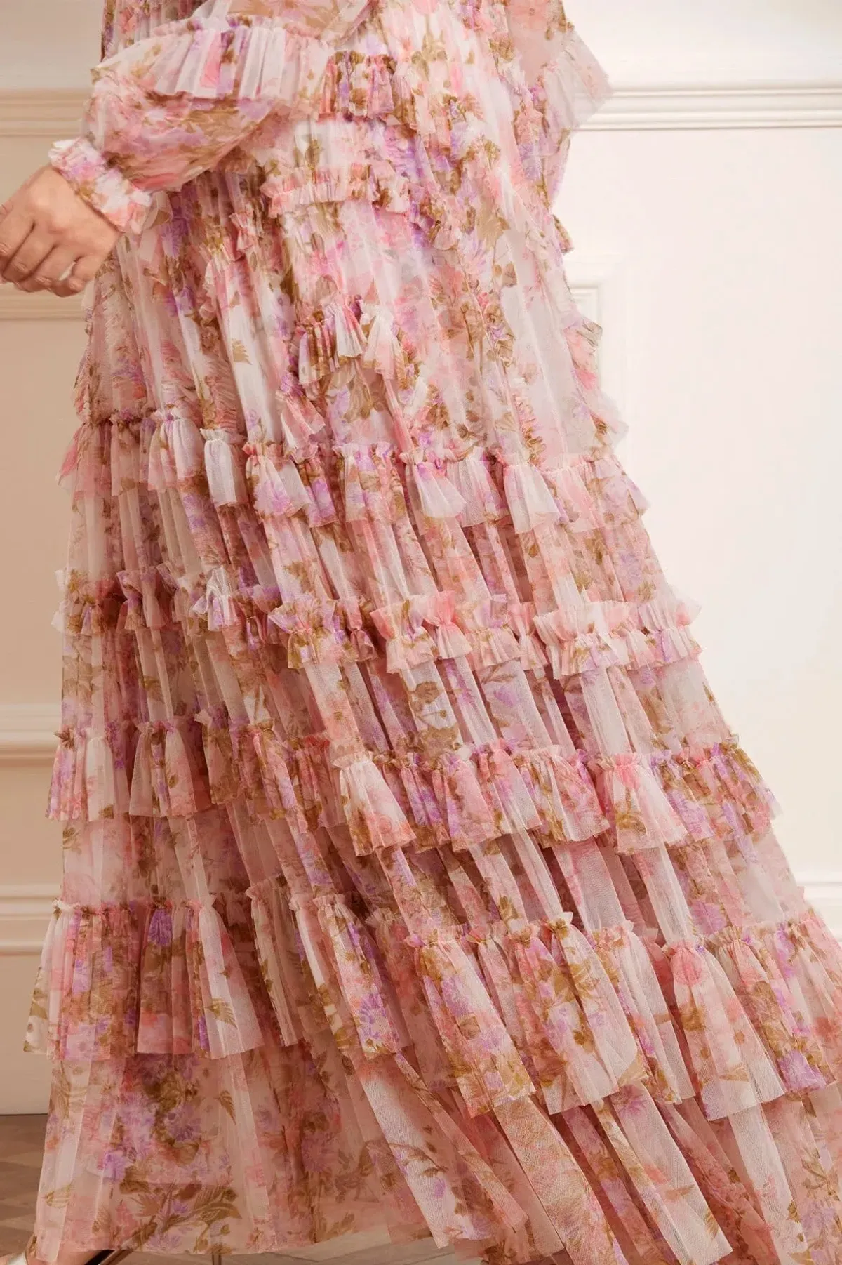Needle and Thread Darling Meadow Ruffle Gown in Pink / Multi Size 20 - Image 6