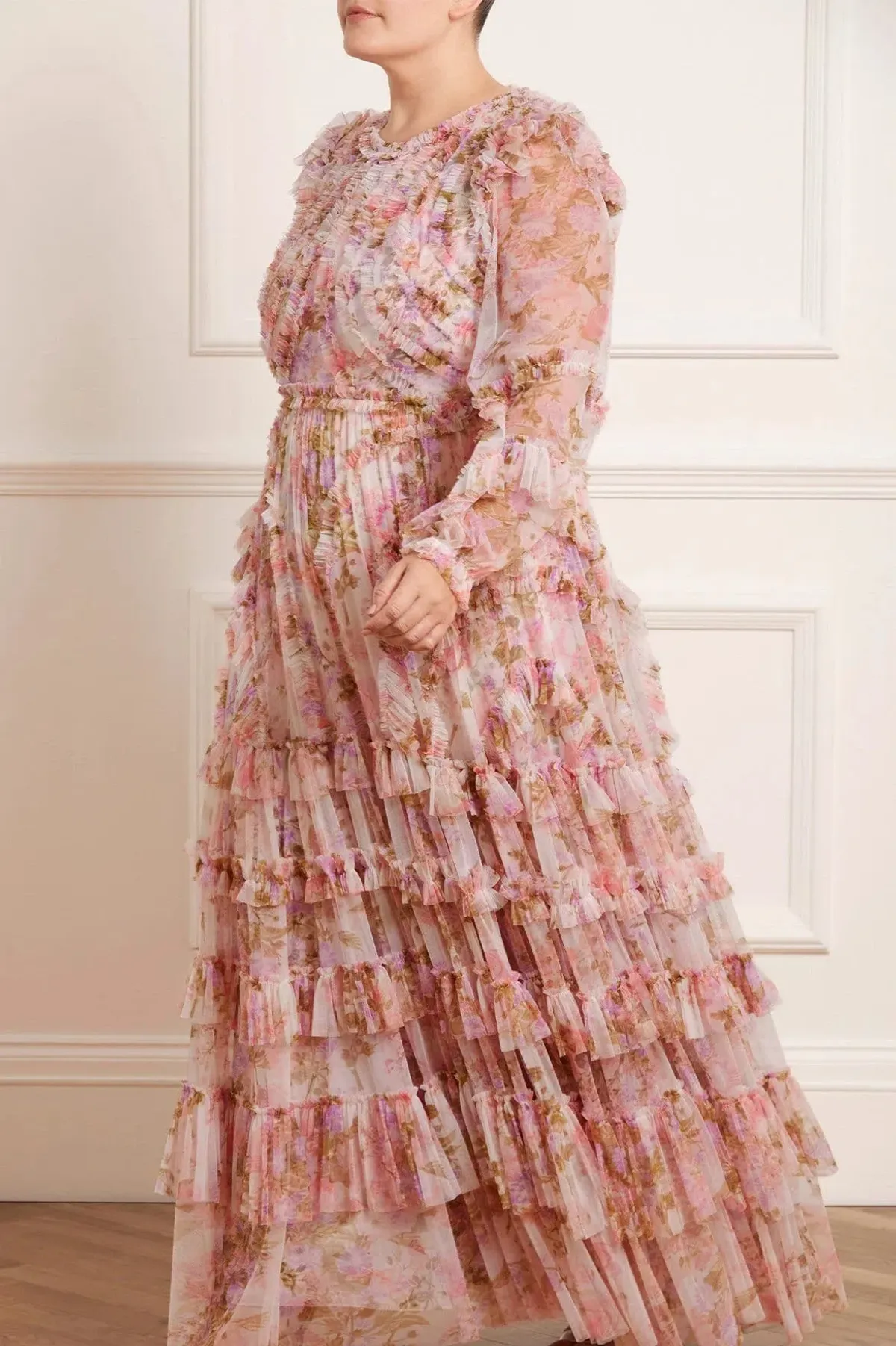 Needle and Thread Darling Meadow Ruffle Gown in Pink / Multi Size 20 - Image 2