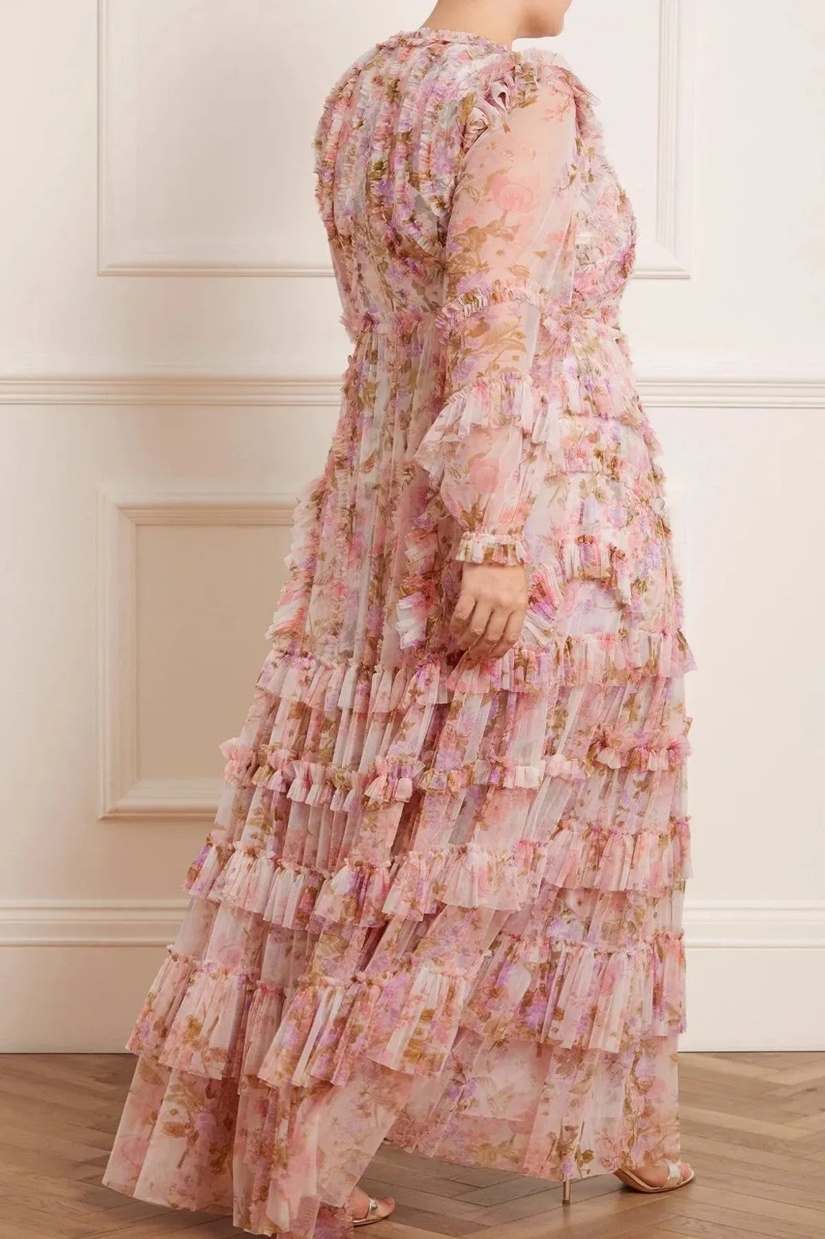 Needle and Thread Darling Meadow Ruffle Gown in Pink / Multi Size 20 - Image 3