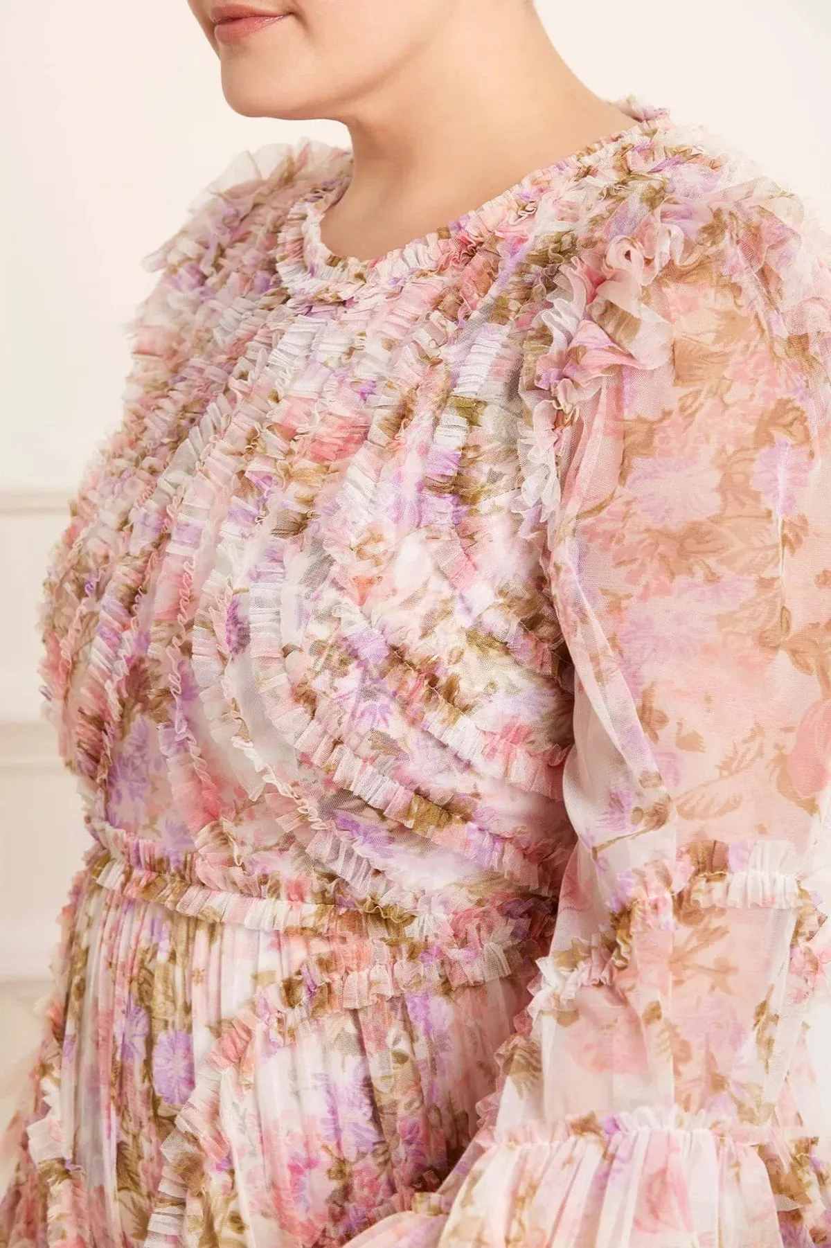 Needle and Thread Darling Meadow Ruffle Gown in Pink / Multi Size 20 - Image 4