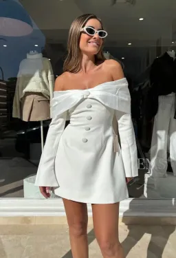 Odd Muse The Ultimate Muse Bow Mini Dress White Size S / AU 8 for rent on The Volte - image 3