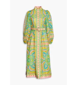 Zimmermann Estelle Midi Dress in Pink/Green Paisley Size 0 / AU 8 for rent on The Volte - image 4