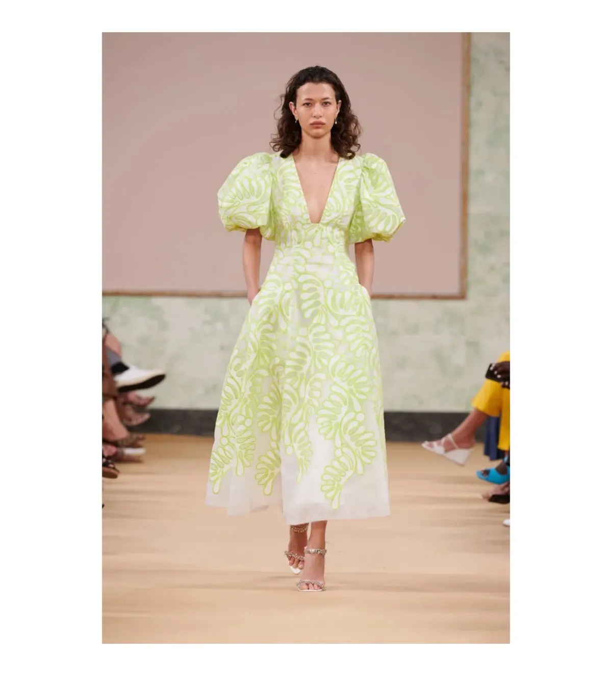 Aje Botanical Applique Midi Dress Ivory/Citrus Yellow Size M / AU 10 - Image 2
