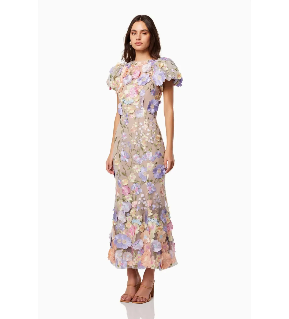 Elliatt Astraea 3D Lace Maxi Dress in Purple Size M / AU 10 - Image 3