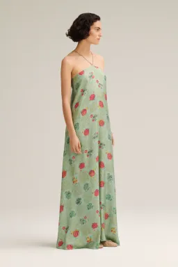 Scanlan Theodore Silk Lattice Dress Green Size 8 for rent on The Volte - image 1