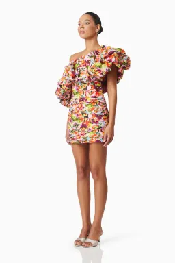 Elliatt Elira Printed Mini Dress in Floral Multi Size 10 for rent on The Volte - image 2