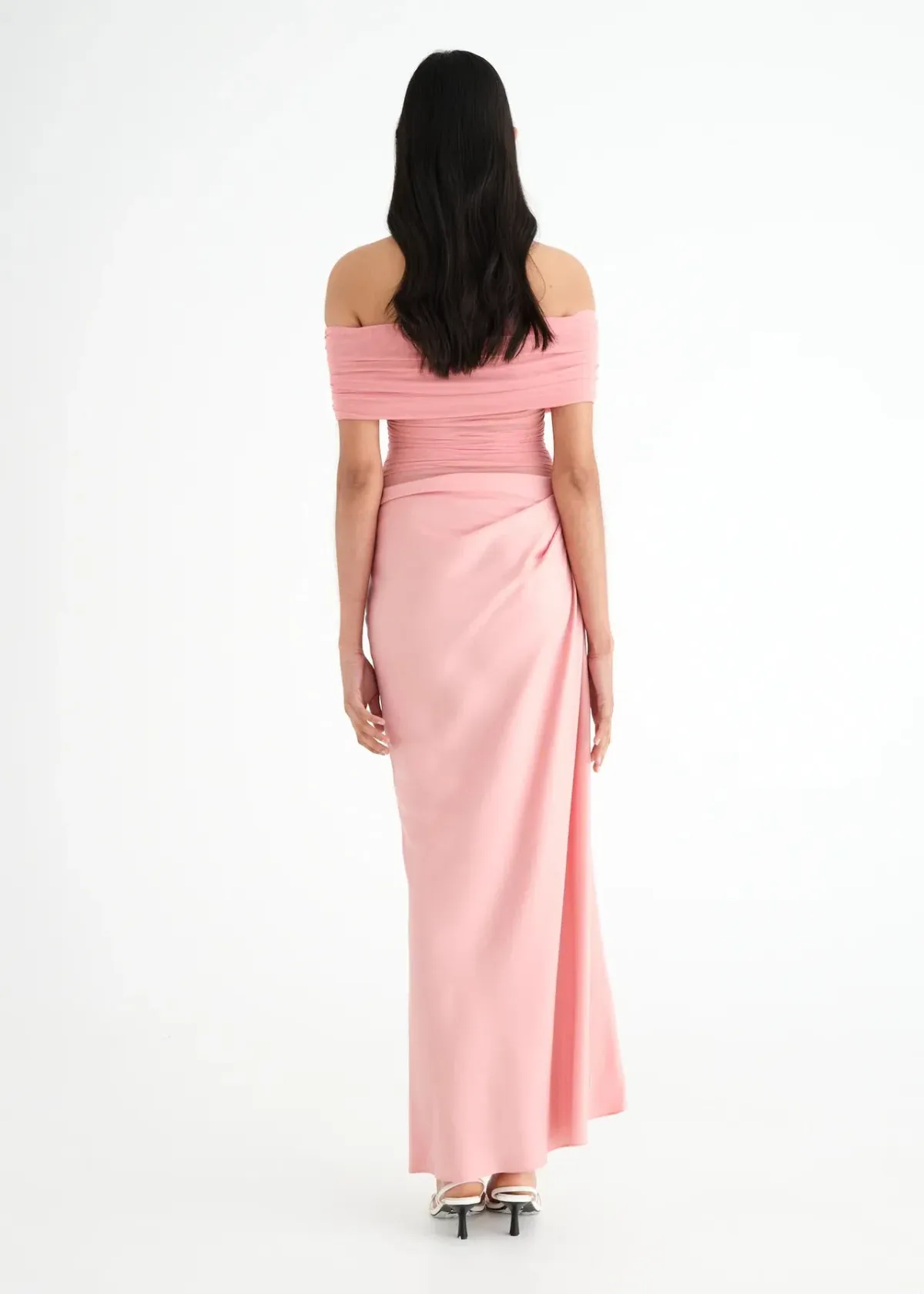 Benni Nico Off Shoulder Maxi Dress Candyfloss Size 10 - Image 3