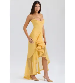 House of CB Gabbi Ruffled Front Gown Apricot Size XS / AU 6 for rent on The Volte - image 2