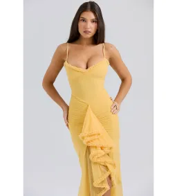 House of CB Gabbi Ruffled Front Gown Apricot Size XS / AU 6 for rent on The Volte - image 3