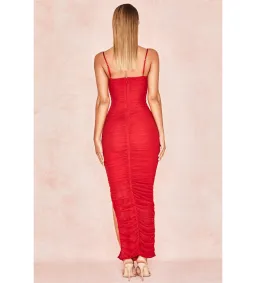 House of CB Fornarin Organza Mesh Maxi Dress Red Size AU 14 for rent on The Volte - image 3