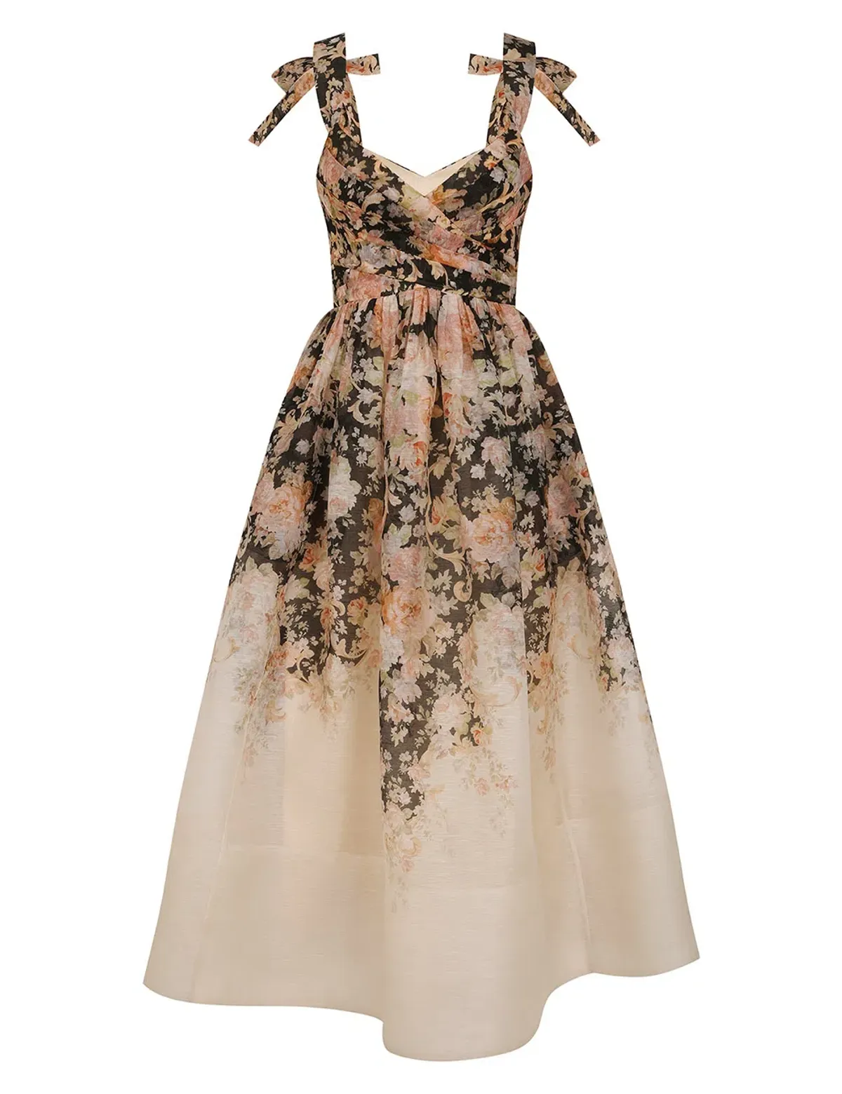 Zimmermann Illustration Midi Dress Tea Rococo Floral Size 1 / AU 8 - Image 2
