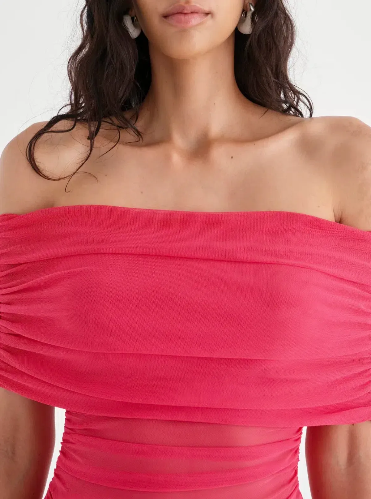 Benni Nico Off Shoulder Mini Dress Watermelon Pink Size 8 - Image 4