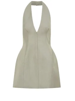  Camilla and Marc Pompidou Halter Neck Mini Dress in Green Olive Marle Size 10 for rent on The Volte - image 5
