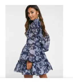 Keepsake the Label Halo Mini Dress Blue Floral Size XXS / AU 4 for rent on The Volte - image 4