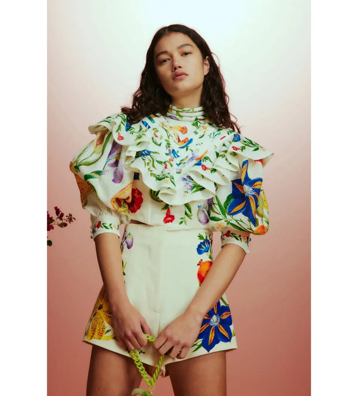 Alemais Flores High Waisted Short and Scarf Top Set Print Size AU 8 - Image 6