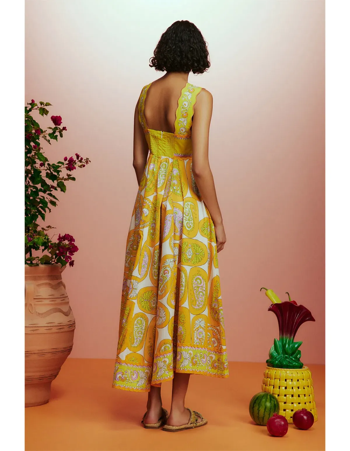 Alemais Diana Summer Dress Yellow Print Size AU 8 - Image 3