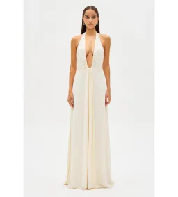 MISHA Jennifer Cupro Maxi Dress Ivory Size 4  for rent on The Volte - image 1
