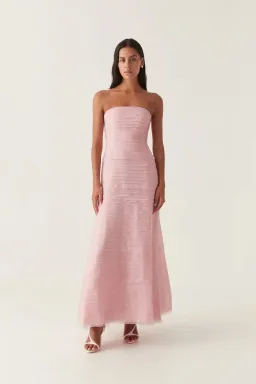 Aje Soundscapes Maxi Dress in Chalk Pink Size 6  for rent on The Volte - image 1