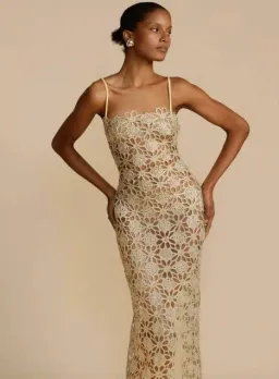 Arcina Ori Kendra Midi Dress Gold Size 8 for rent on The Volte - image 3