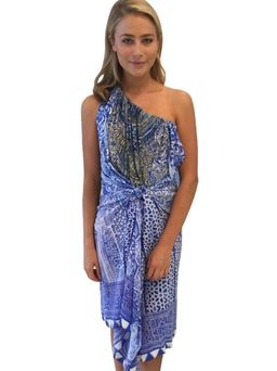 Camilla Bosphorous Drawstring Dress Blue - One Size for rent on The Volte - image 1