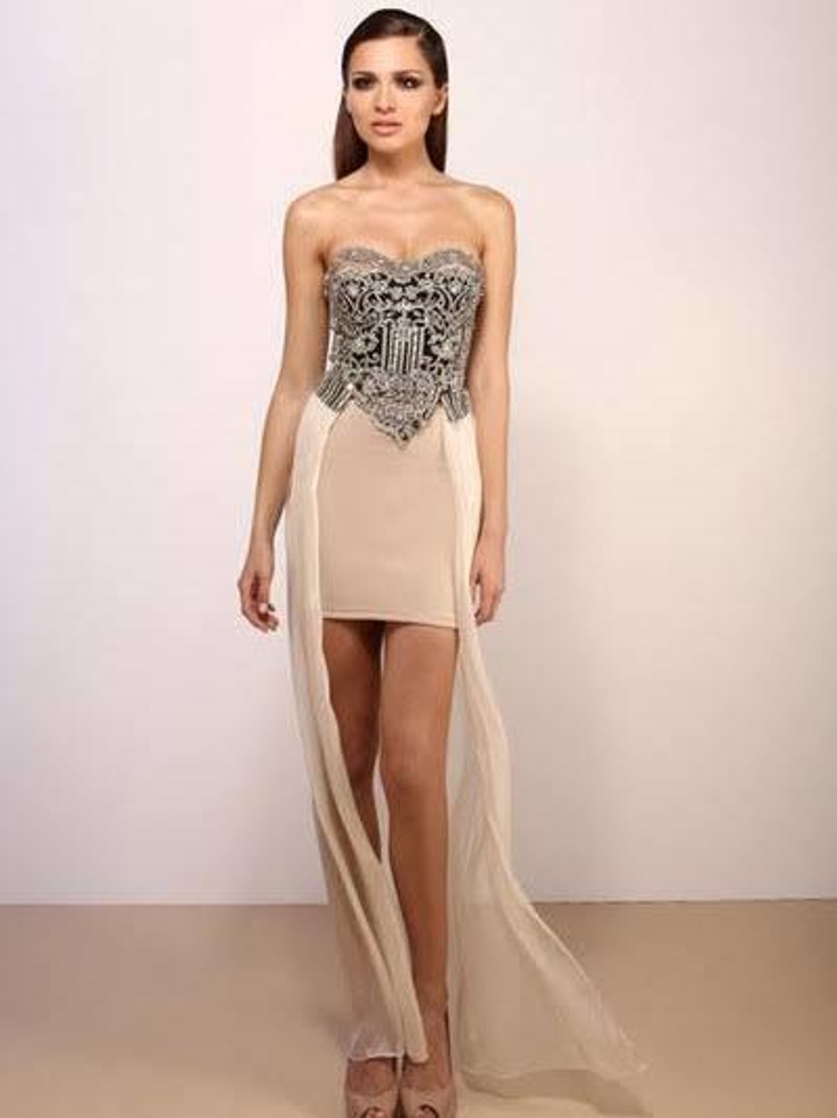 Galanni Dress Beaded Blush Sz 8 - Image 2
