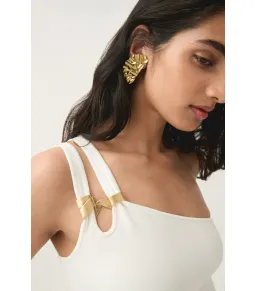 Aje Vibrancy Knit Sleeveless Top Ivory Size AU 8  for rent on The Volte - image 3