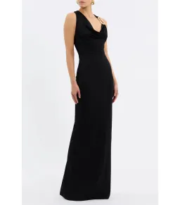 Rebecca Vallance Domenica Halter Gown Black Size AU 6 for rent on The Volte - image 4
