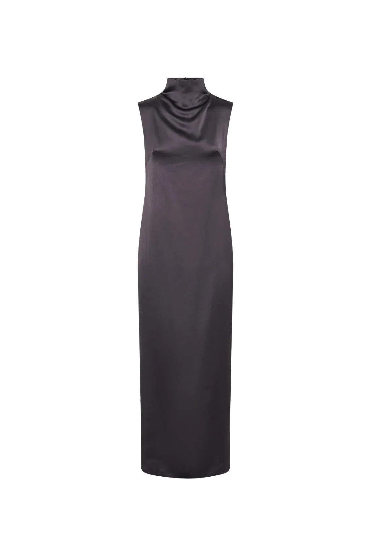 Camilla And Marc Emeline Satin Evening Maxi Dress In Charcoal Size 10 - Image 3
