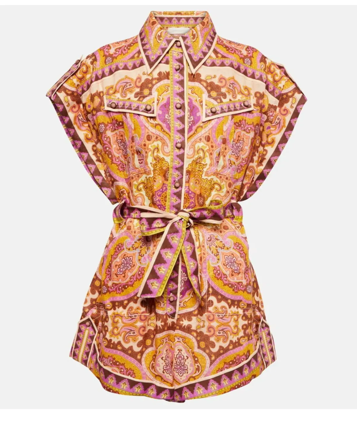 Zimmermann Halcyon Playsuit Pink Rose Size 12/M  - Image 6