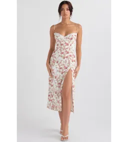 House Of Cb Charlotte Corset Midi Sundress  Rose Print Size M/AU 10 for rent on The Volte - image 1