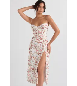 House Of Cb Charlotte Corset Midi Sundress  Rose Print Size M/AU 10 for rent on The Volte - image 2