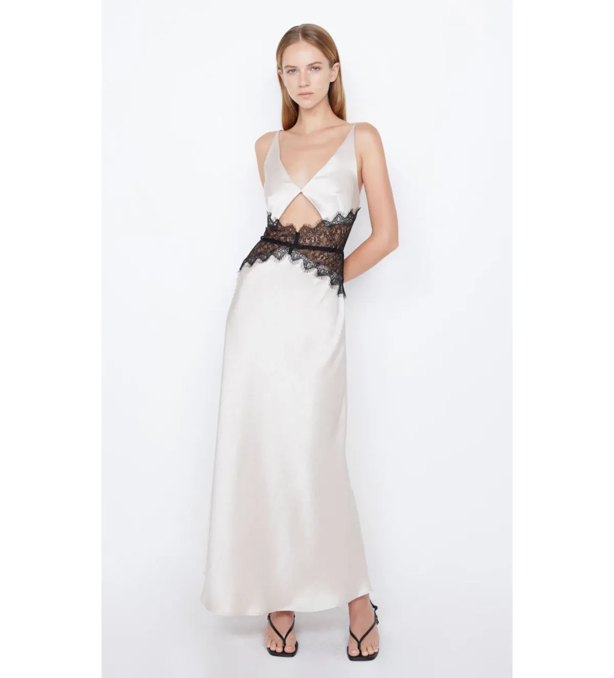 Bec & Bridge Camille Maxi Dress Sand/Black Size 10 - Image 1