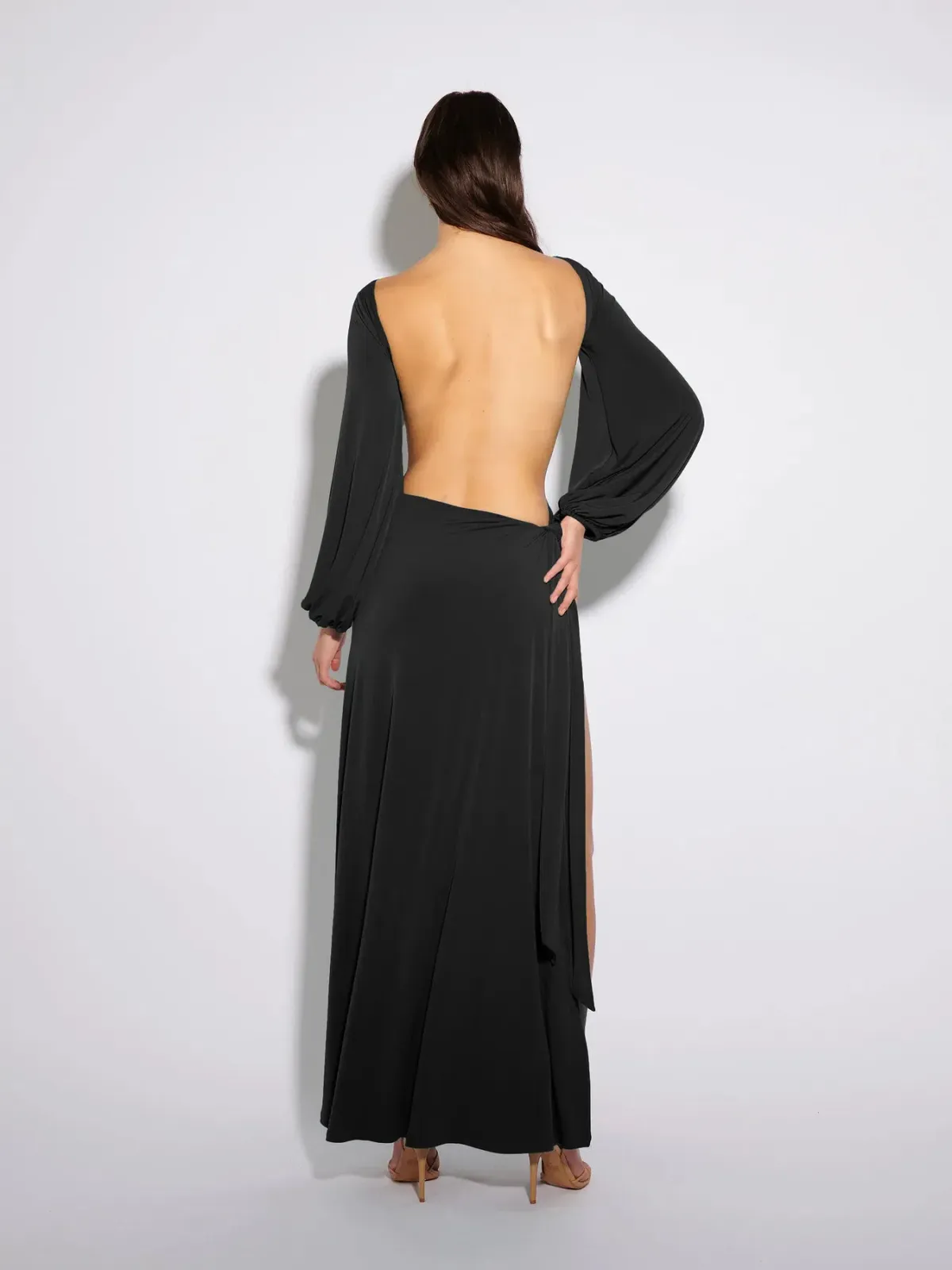 Effie Kats Gisele Gown Maxi Dress in Black Size 6 - Image 2