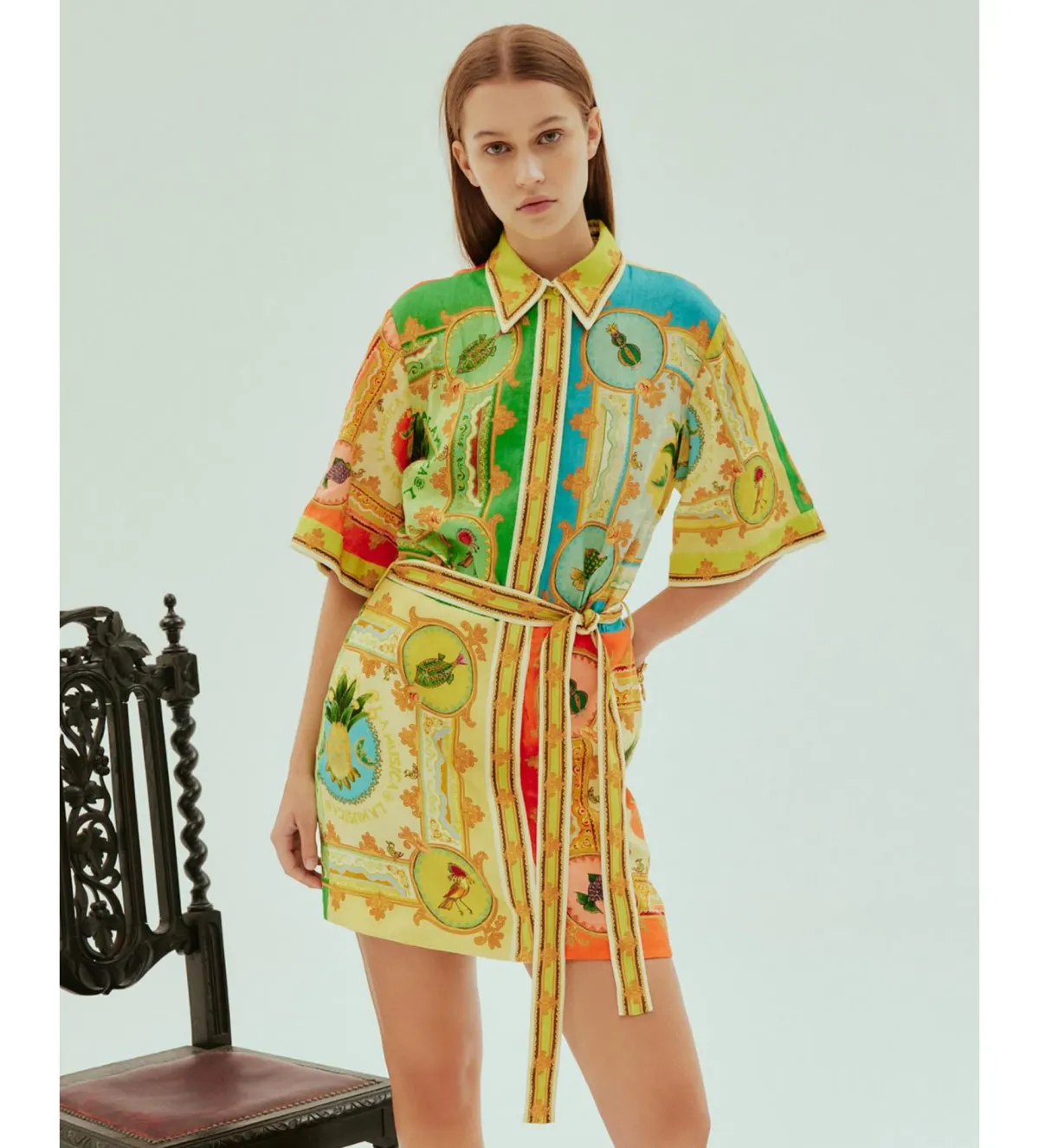 Alemais La Musica Mini Dress Yellow/ Multi Size 10 - Image 2