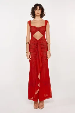 She is OLLÁ Imogen Maxi in Cherry Red Size 8 for rent on The Volte - image 1