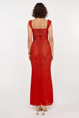 She is OLLÁ Imogen Maxi in Cherry Red Size 8 for rent on The Volte - image 2