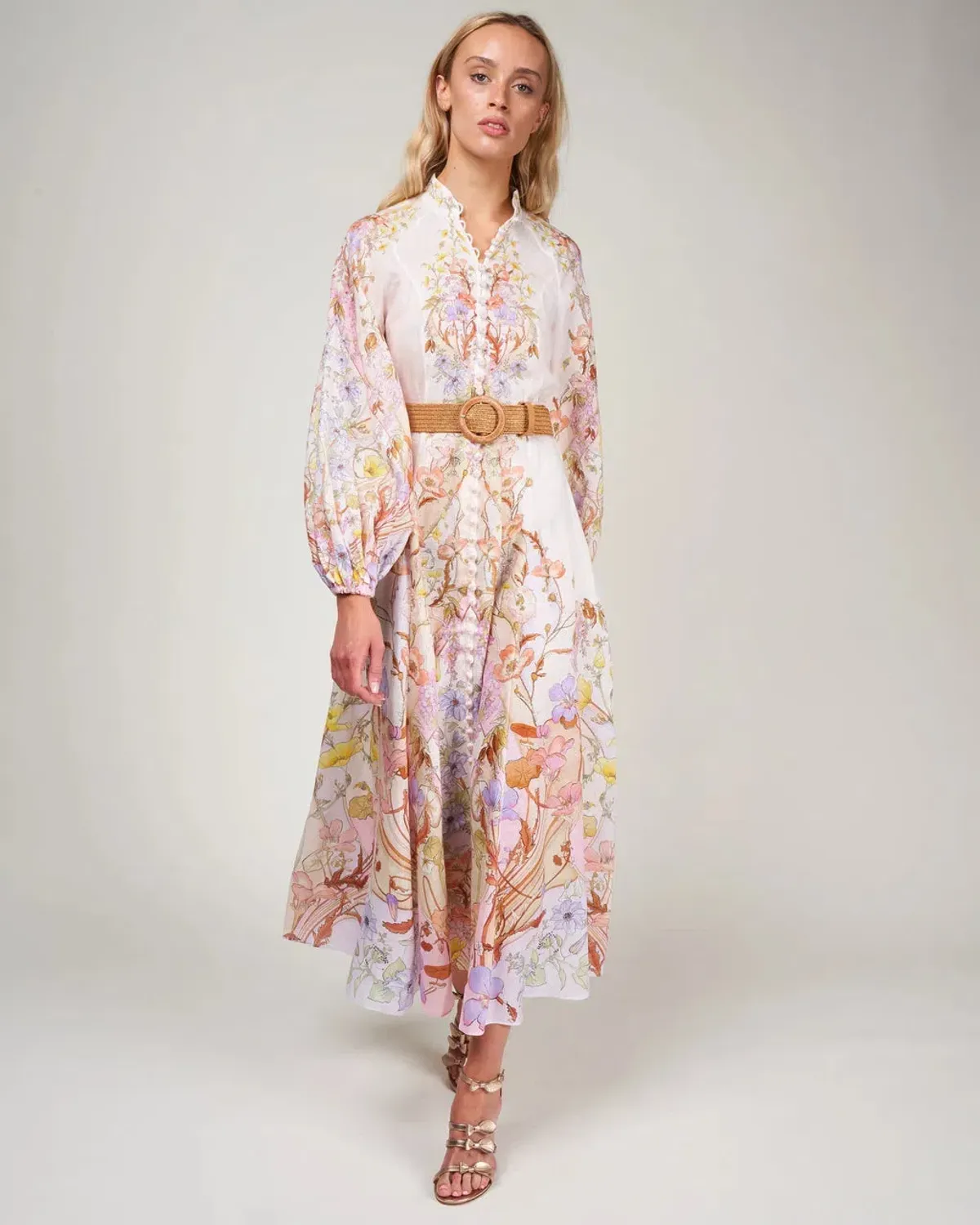 Zimmermann Jeannie Billow Long Dress Floral Swirl Size 1 / AU 10 - Image 1