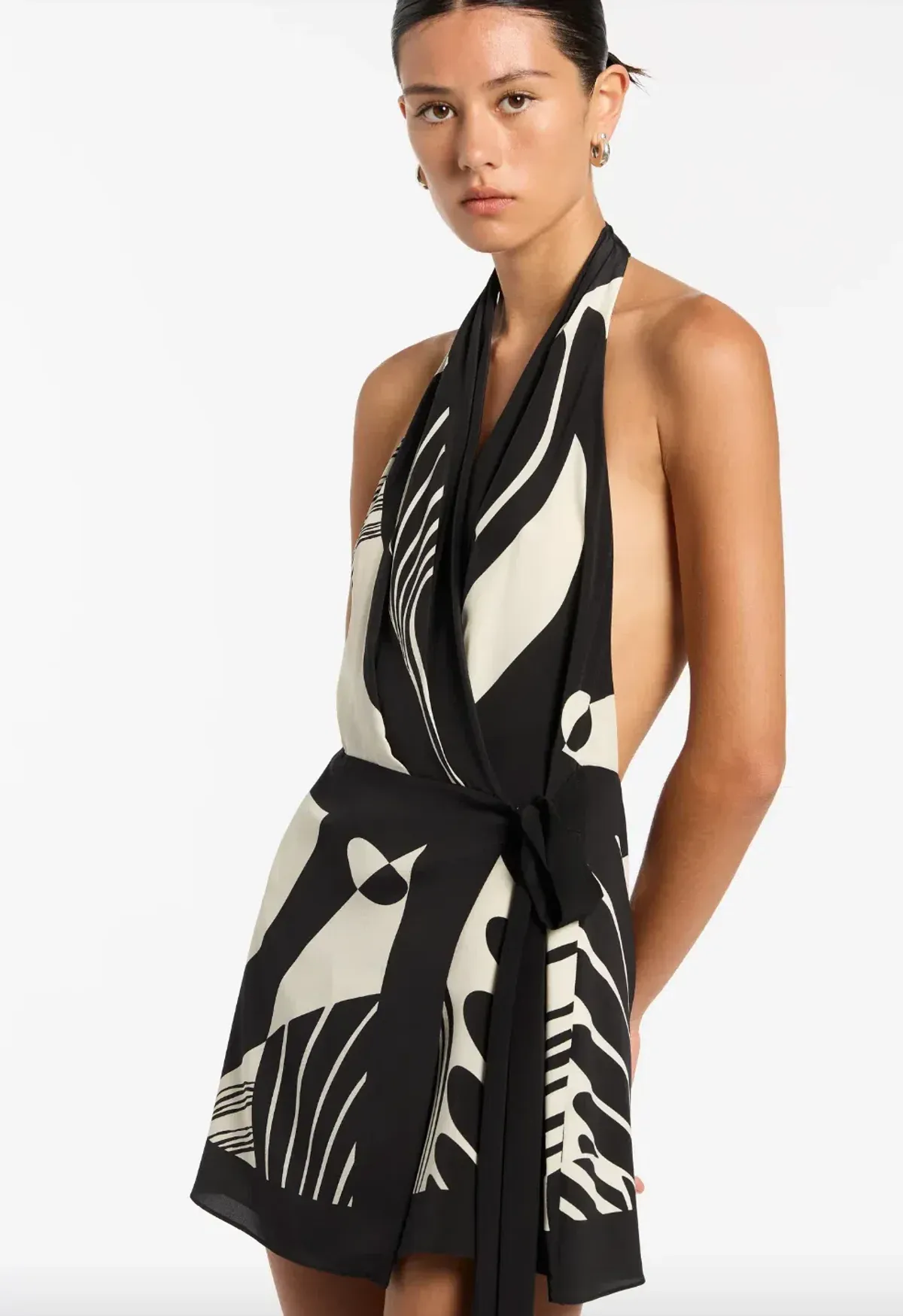 Sir the Label Realisme Halter Mini Dress Papier Print Size 4/ AU 14 - Image 2