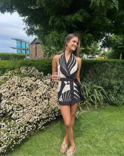 Sir the Label Realisme Halter Mini Dress Papier Print Size 4/ AU 14 for rent on The Volte - image 1