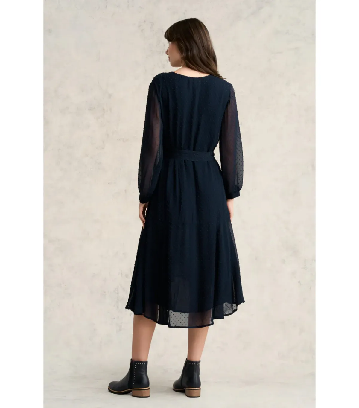 Blue Illusion Clip Ink Georgette Dress Navy Size 14/L - Image 3
