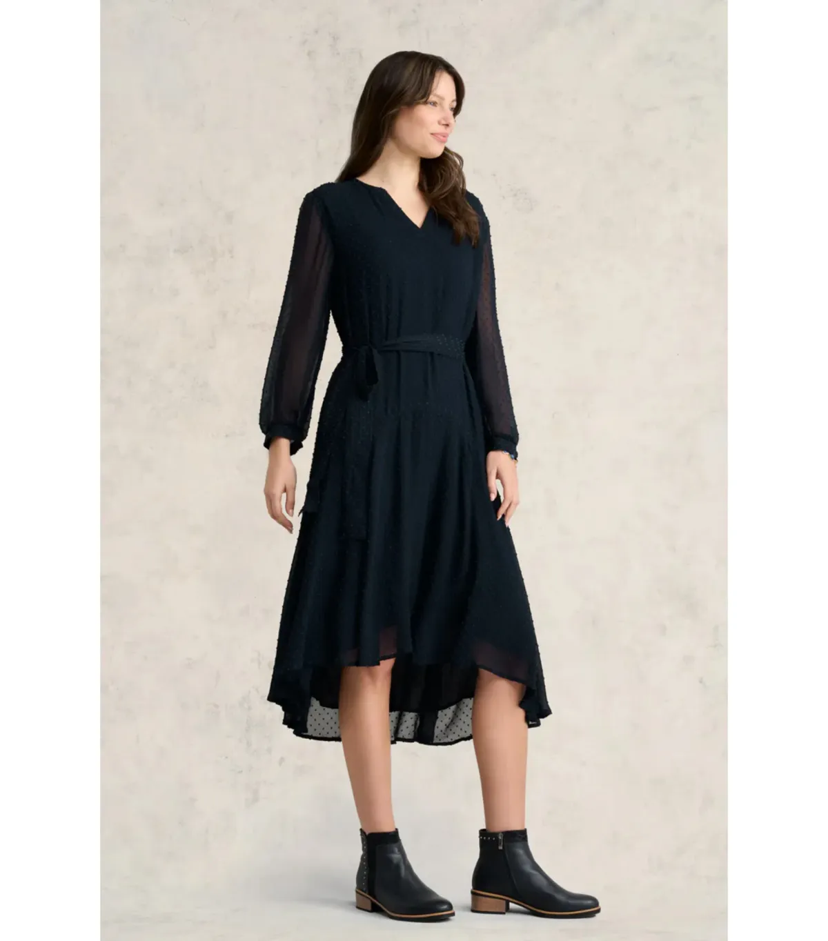 Blue Illusion Clip Ink Georgette Dress Navy Size 14/L - Image 1