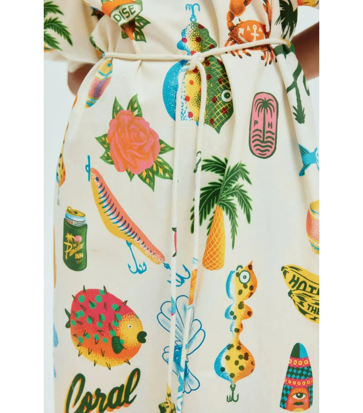 Alémais Samaki Puff Sleeve Midi Dress Print Size AU 12 - Image 3