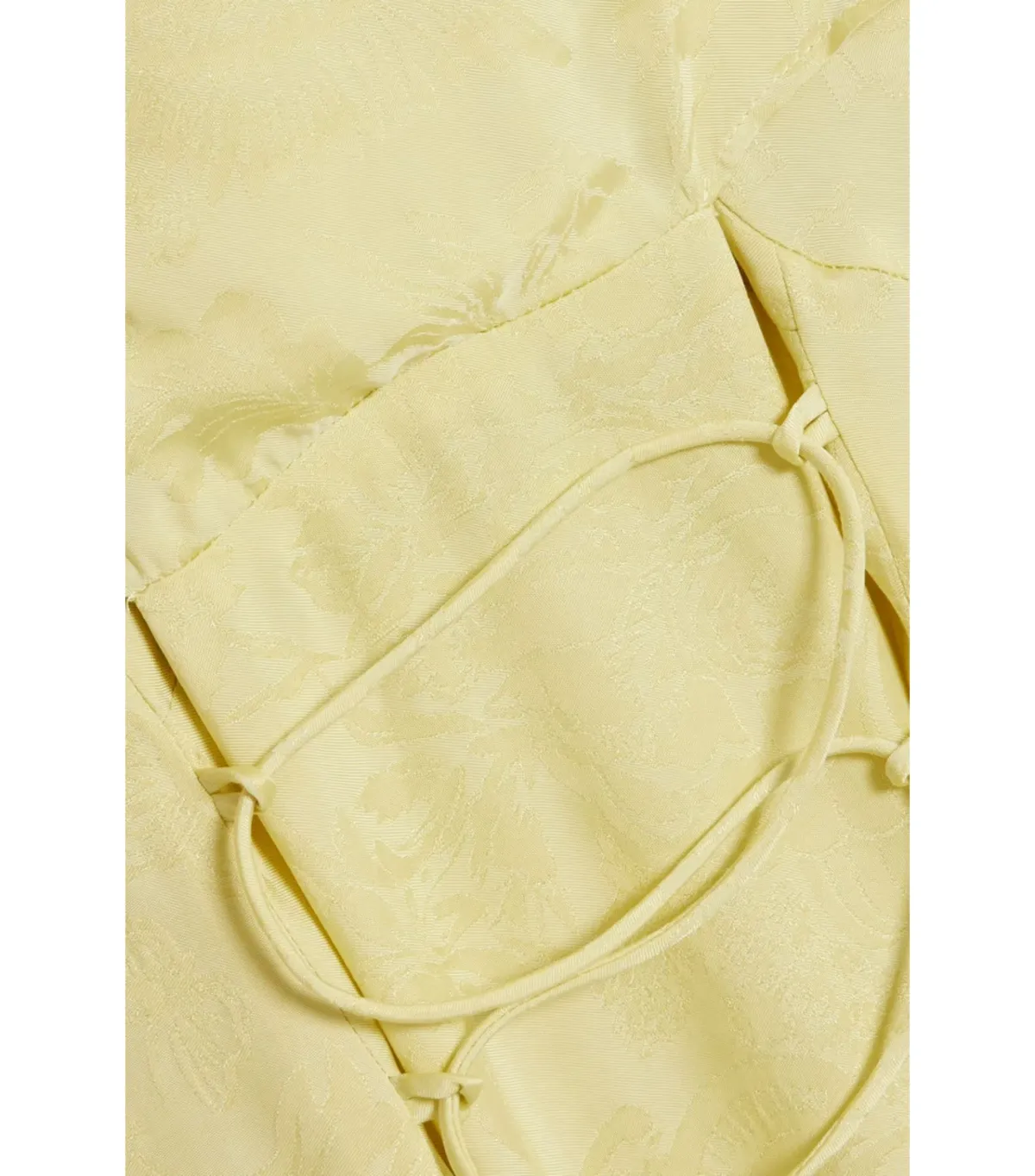 Acne Studios Cape-effect Cupro-blend Jacquard Midi Dress Yellow Size AU 6 - Image 3