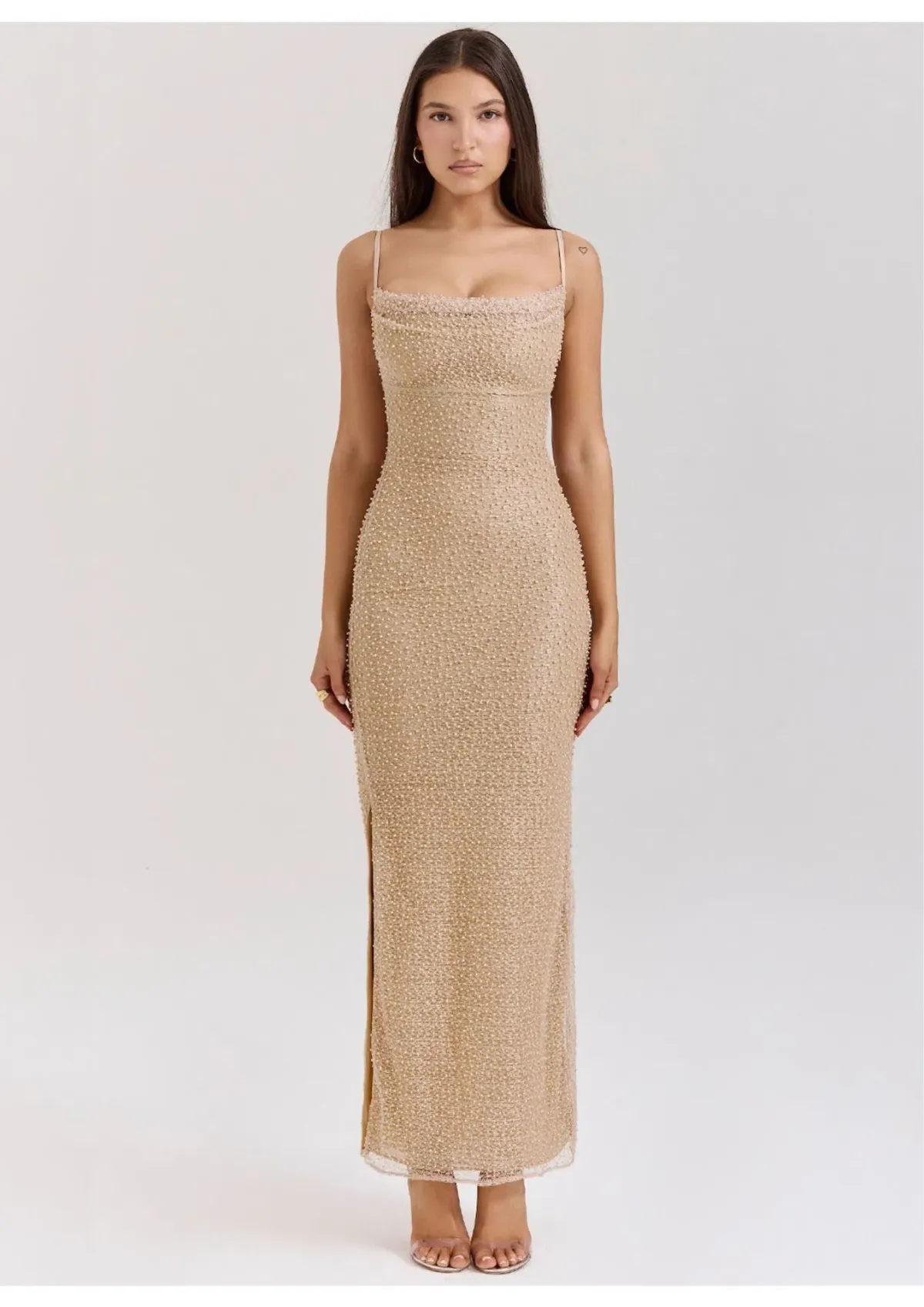 House of CB Calla Embellished Maxi Dress Seapearl Size S / AU 8 - Image 1
