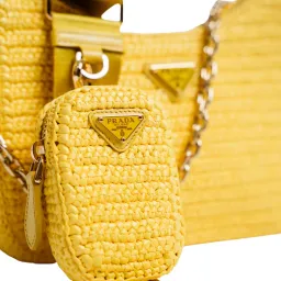 Prada Re-edition 2005 Raffia Bag Yellow for rent on The Volte - image 2