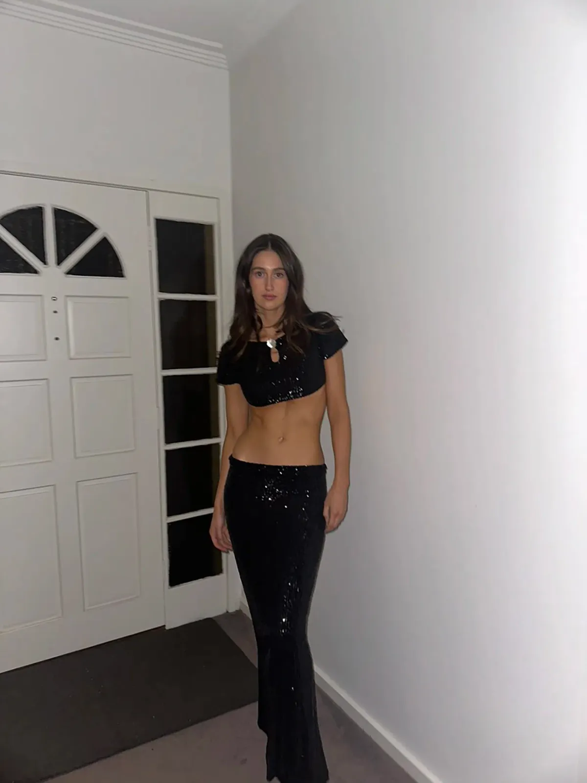 Buci Sequin Flower Top And Mermaid Skirt Set Black Size AU 6 - Image 5
